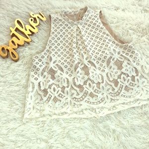 Sleeveless white shirt